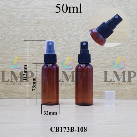 Chai vai tròn đầu phun sương sọc 50ml