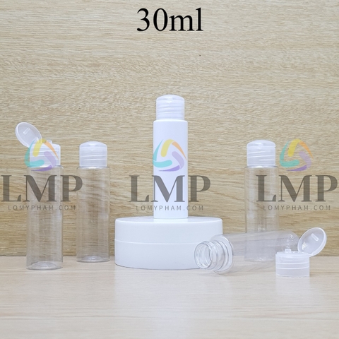 Chai vai ngang nắp bật trơn 30ml