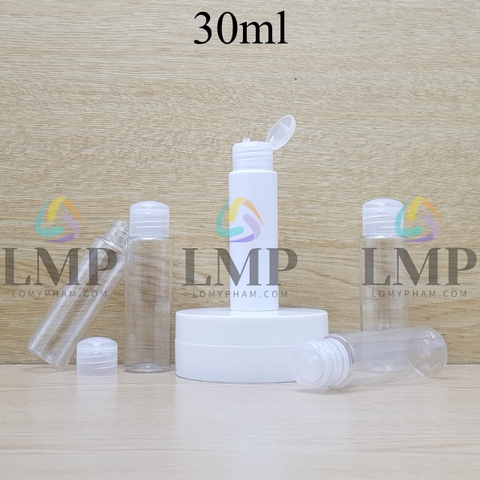 Chai vai ngang nắp bật trơn 30ml