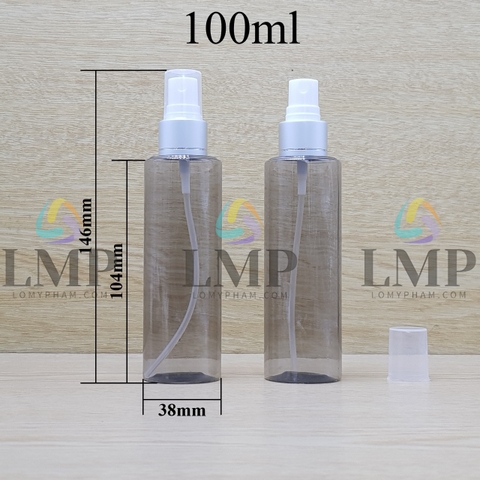 Chai PETG vai ngang đầu phun sương xi 1 viền