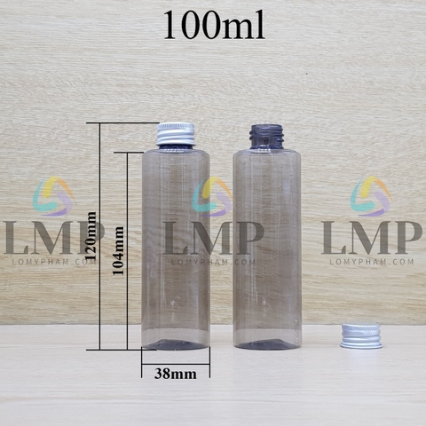 Chai PETG vai ngang nắp nhôm cuốn