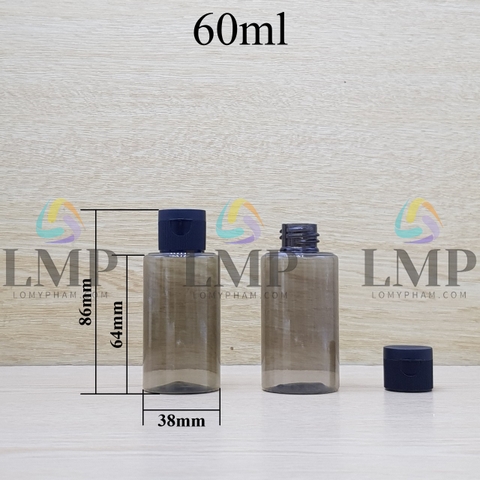 Chai PETG vai ngang nắp bật sọc