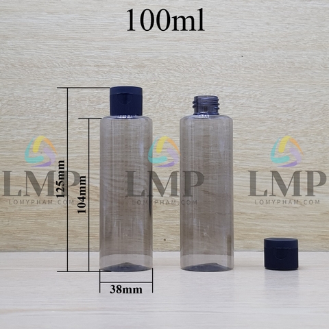 Chai PETG vai ngang nắp bật sọc