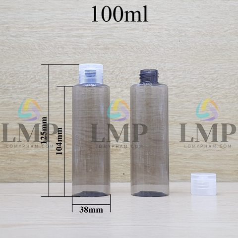 Chai PETG vai ngang nắp bật sọc