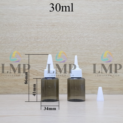 Chai PETG vai ngang nắp nhọn sọc