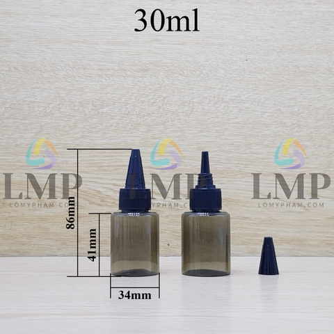 Chai PETG vai ngang nắp nhọn sọc