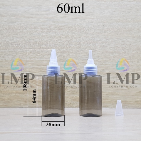 Chai PETG vai ngang nắp nhọn sọc