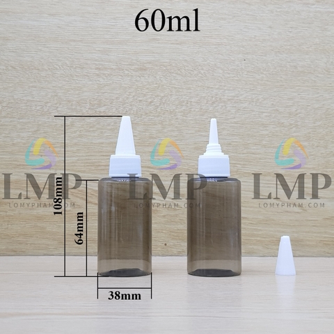 Chai PETG vai ngang nắp nhọn sọc