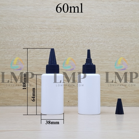 Chai PETG vai ngang nắp nhọn sọc