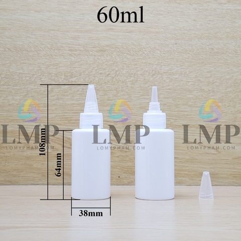 Chai PETG vai ngang nắp nhọn sọc