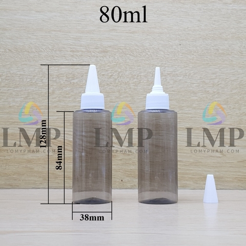 Chai PETG vai ngang nắp nhọn sọc