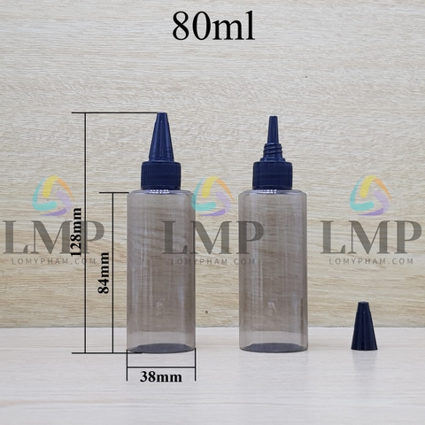 Chai PETG vai ngang nắp nhọn sọc