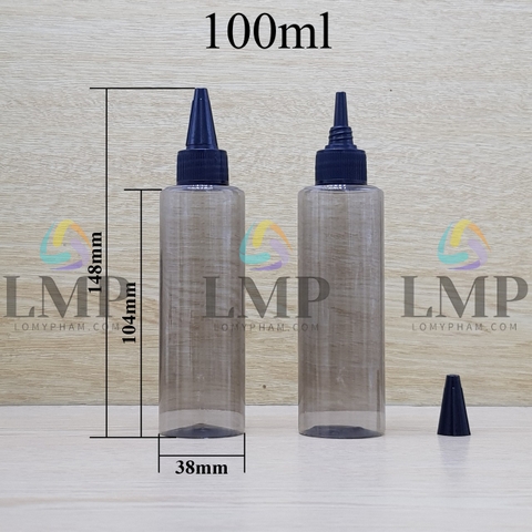 Chai PETG vai ngang nắp nhọn sọc