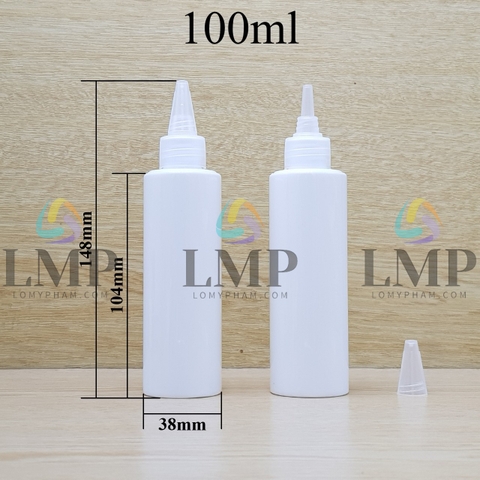 Chai PETG vai ngang nắp nhọn sọc