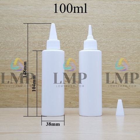 Chai PETG vai ngang nắp nhọn sọc