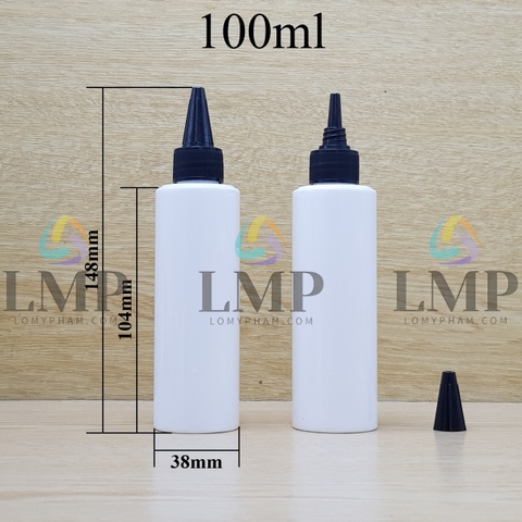 Chai PETG vai ngang nắp nhọn sọc