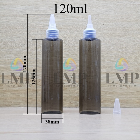 Chai PETG vai ngang nắp nhọn sọc