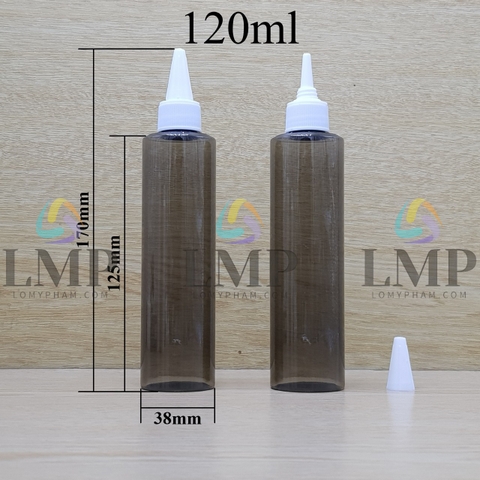 Chai PETG vai ngang nắp nhọn sọc