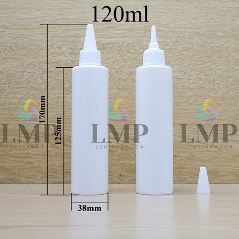 Chai PETG vai ngang nắp nhọn sọc