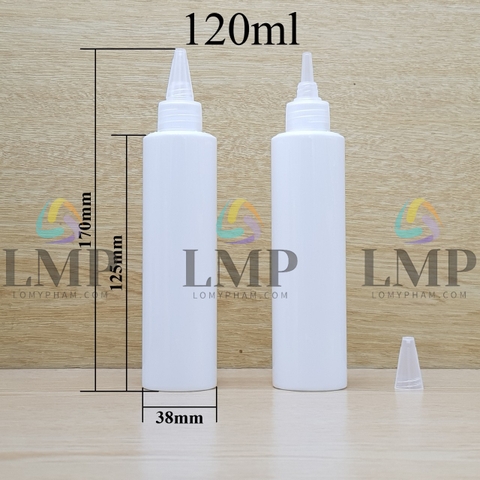 Chai PETG vai ngang nắp nhọn sọc