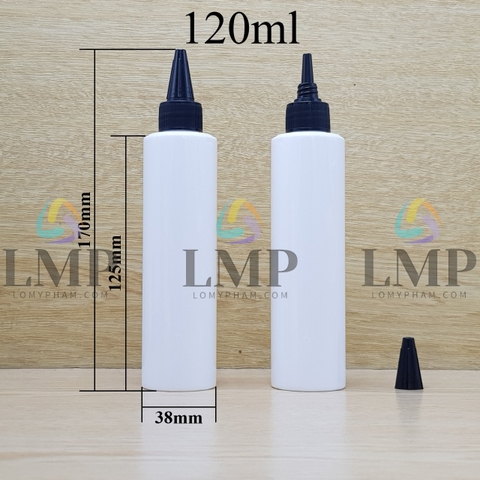 Chai PETG vai ngang nắp nhọn sọc