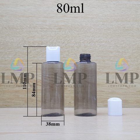 Chai PETG vai ngang nắp nhấn