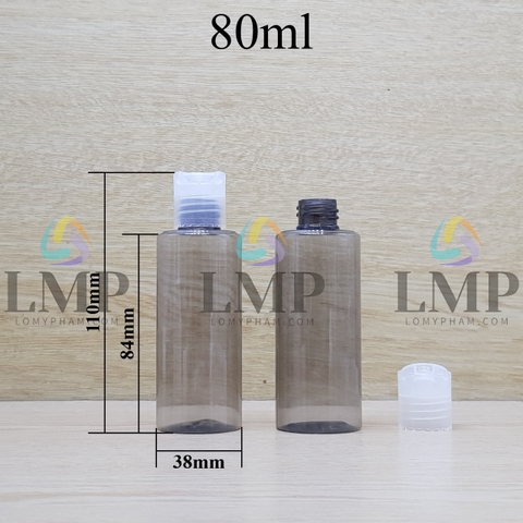 Chai PETG vai ngang nắp nhấn