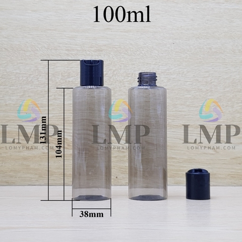 Chai PETG vai ngang nắp nhấn