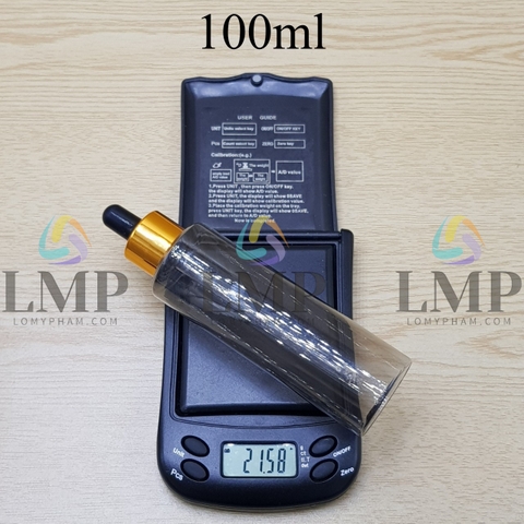 Chai PETG vai ngang nắp bóp khoen nhôm 100ml