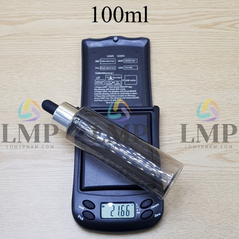 Chai PETG vai ngang nắp bóp khoen nhôm 100ml