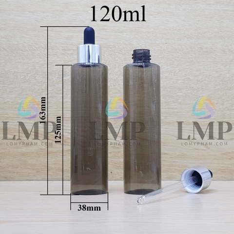 Chai PETG vai ngang nắp bóp khoen nhôm