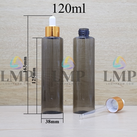 Chai PETG vai ngang nắp bóp khoen nhôm