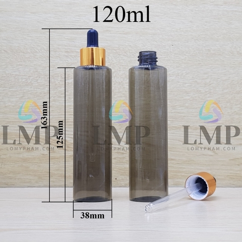 Chai PETG vai ngang nắp bóp khoen nhôm