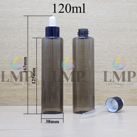 Chai PETG vai ngang nắp bóp khoen nhôm