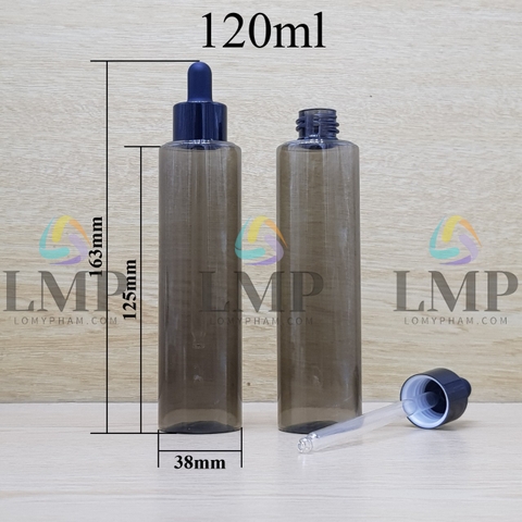 Chai PETG vai ngang nắp bóp khoen nhôm