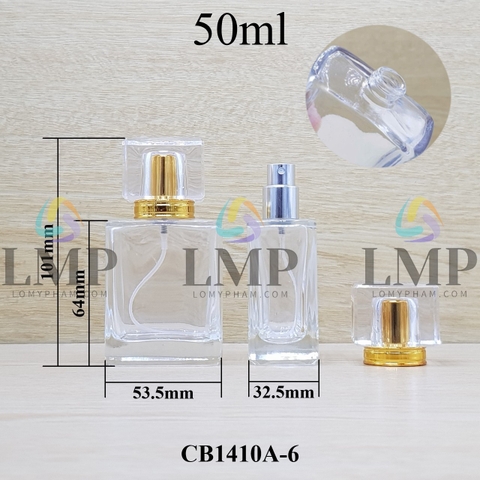 Chai nước hoa vuông nắp nhiều màu