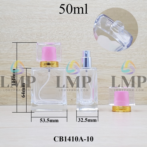 Chai nước hoa vuông nắp nhiều màu