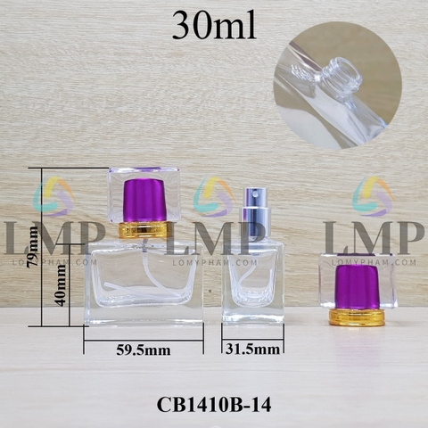 Chai nước hoa vuông nắp nhiều màu