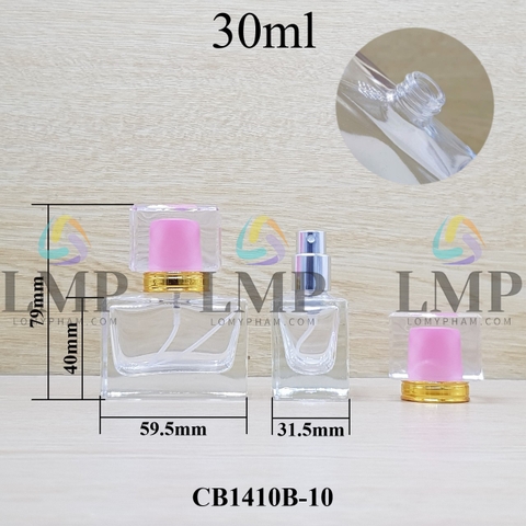 Chai nước hoa vuông nắp nhiều màu