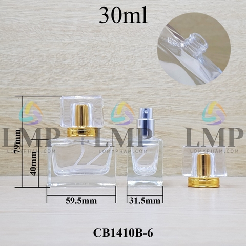 Chai nước hoa vuông nắp nhiều màu