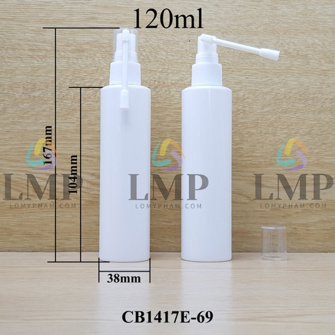 Chai PETG vai ngang đầu xịt mũi 360 độ