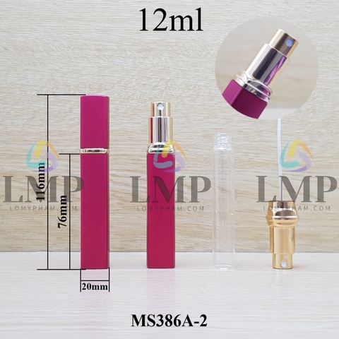 Chai nước hoa bọc nhôm thân vuông 12ml