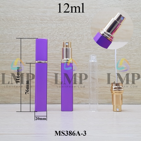 Chai nước hoa bọc nhôm thân vuông 12ml