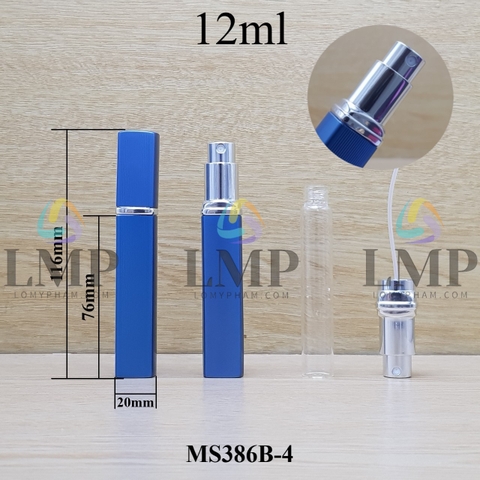 Chai nước hoa bọc nhôm thân vuông 12ml