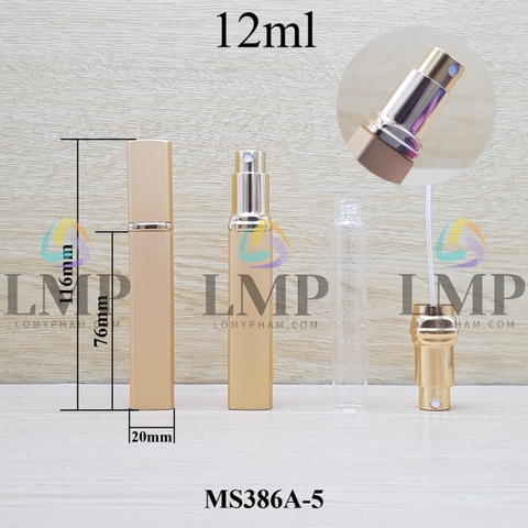 Chai nước hoa bọc nhôm thân vuông 12ml