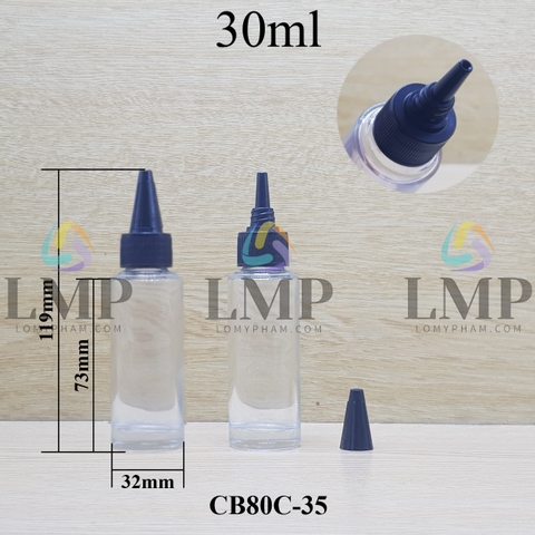 Chai thủy tinh nắp nhọn sọc