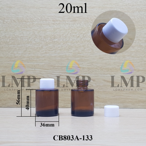 Chai thủy tinh nâu nắp vặn trơn