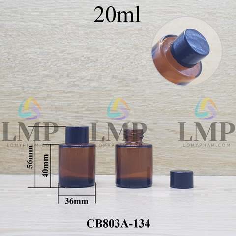 Chai thủy tinh nâu nắp vặn trơn