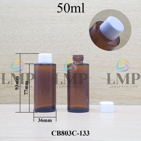 Chai thủy tinh nâu nắp vặn trơn