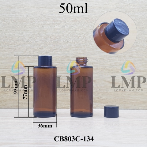 Chai thủy tinh nâu nắp vặn trơn